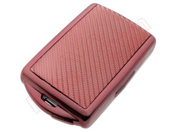 Generic product - Pink / red carbon fiber effect TPU case for 4-button remote control for Volvo XC40 / XC60 / V90 / S90 / XC90 / V60